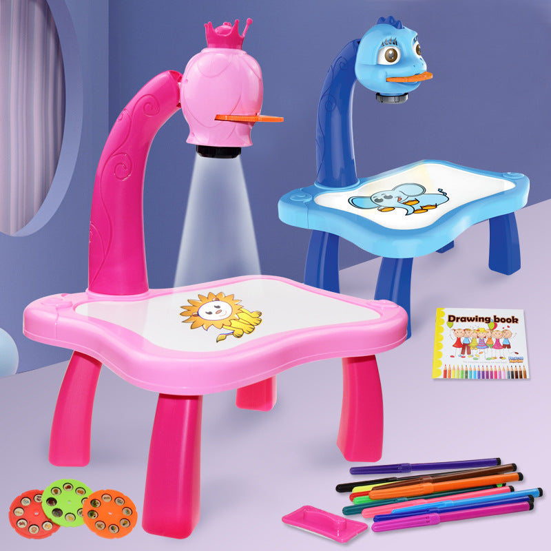 LED Projector Art Painting Table for Kids