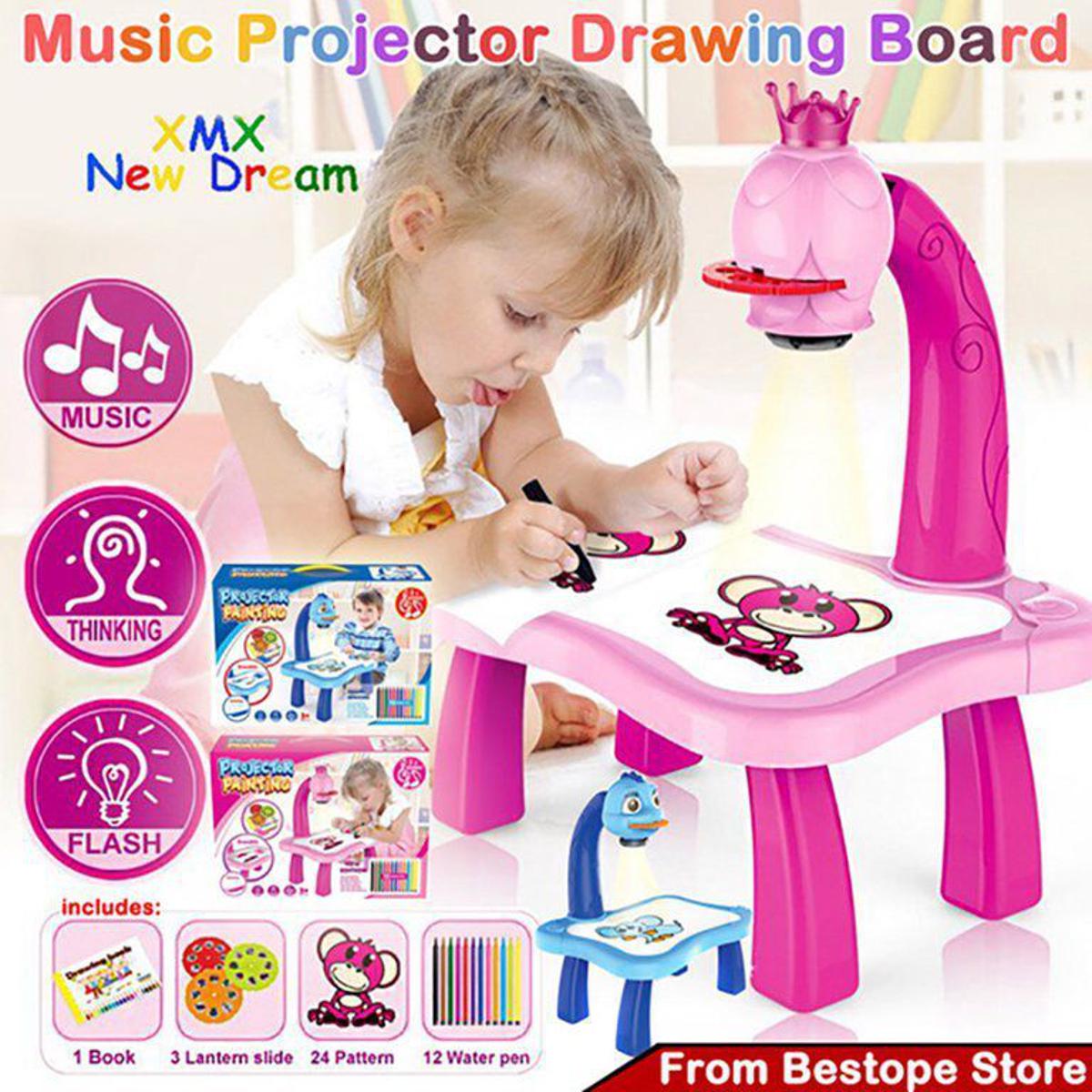 LED Projector Art Painting Table for Kids