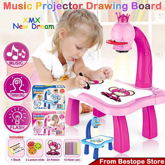 LED Projector Art Painting Table for Kids